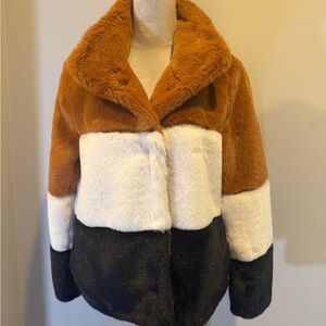 SOIA & KYO Sz S  Block Faux Fur Jacket- Never Worn